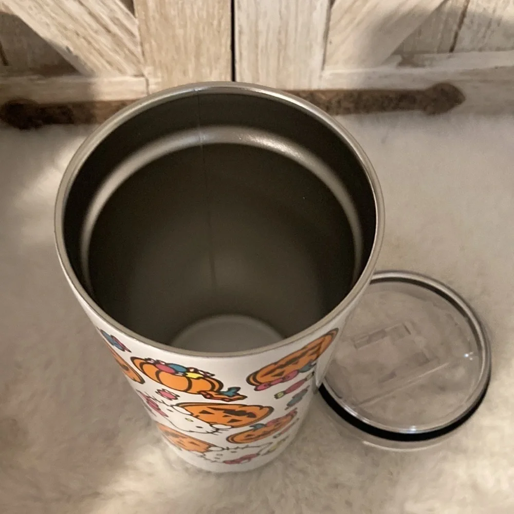 Hello Kitty Halloween Jack o Lantern and Pumpkin Stainless Steel Tumbler